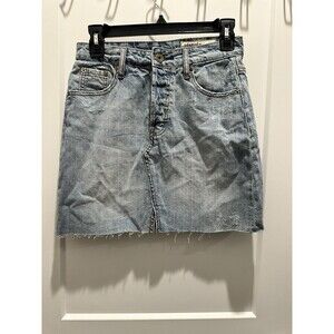Pistola Skirt Women's XS Mini Denim Distressed Frayed Hem Skirt  Western Blue